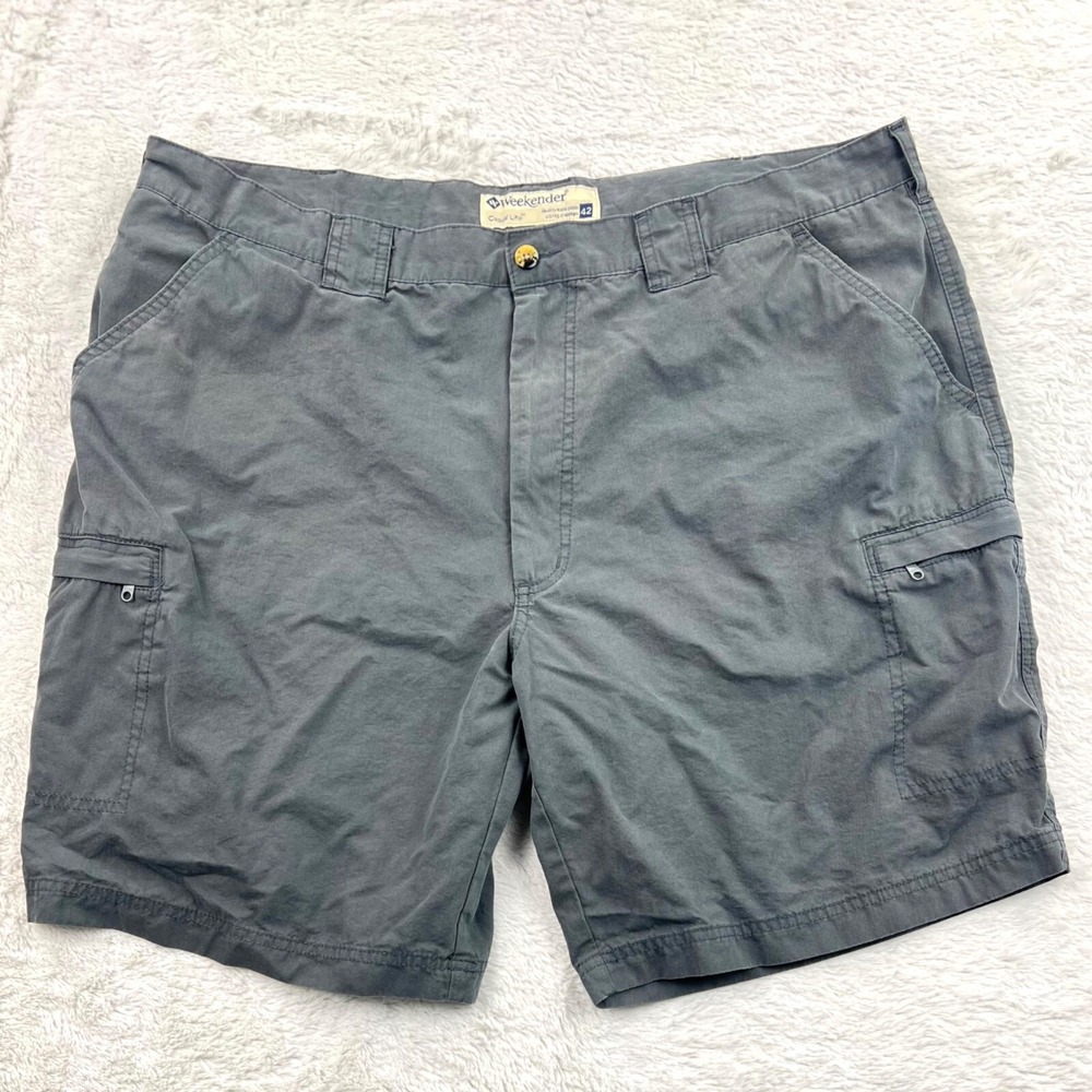 Weekender Cargo Shorts Men's 42 Gray Cotton Nylon 8" Ins. Casual Hiking Outdoor